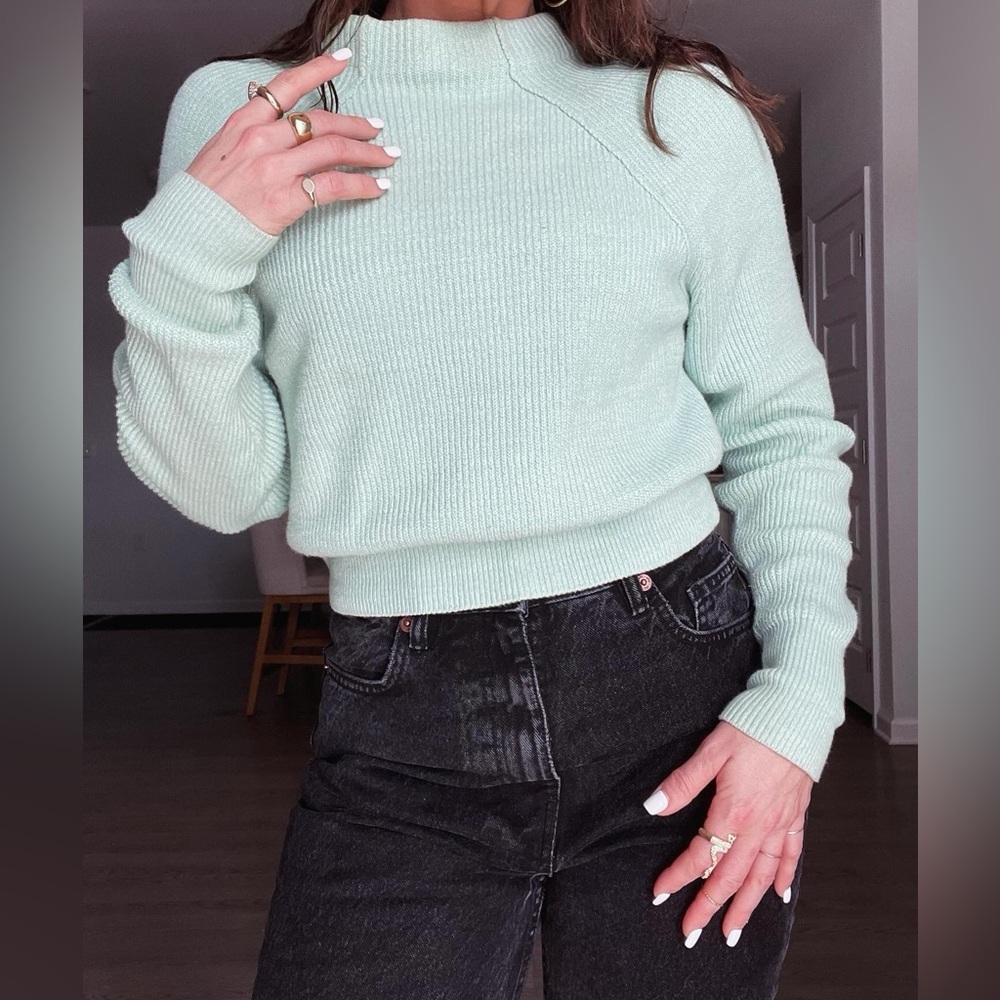 Mint Green Turtleneck Sweater